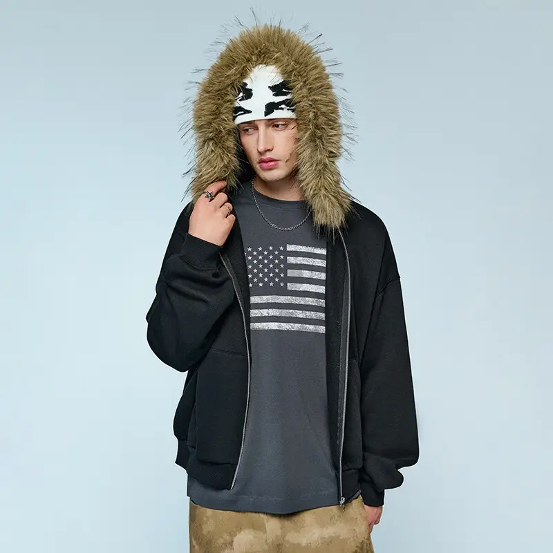 Felpa apribile con cappuccio