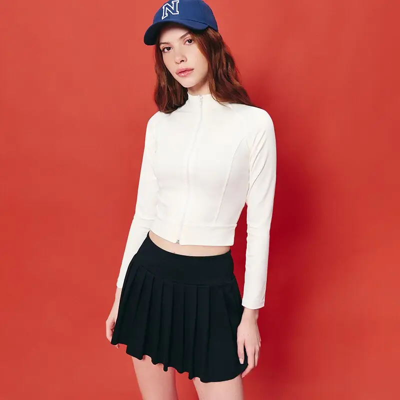 Felpa apribile con collo alla coreana