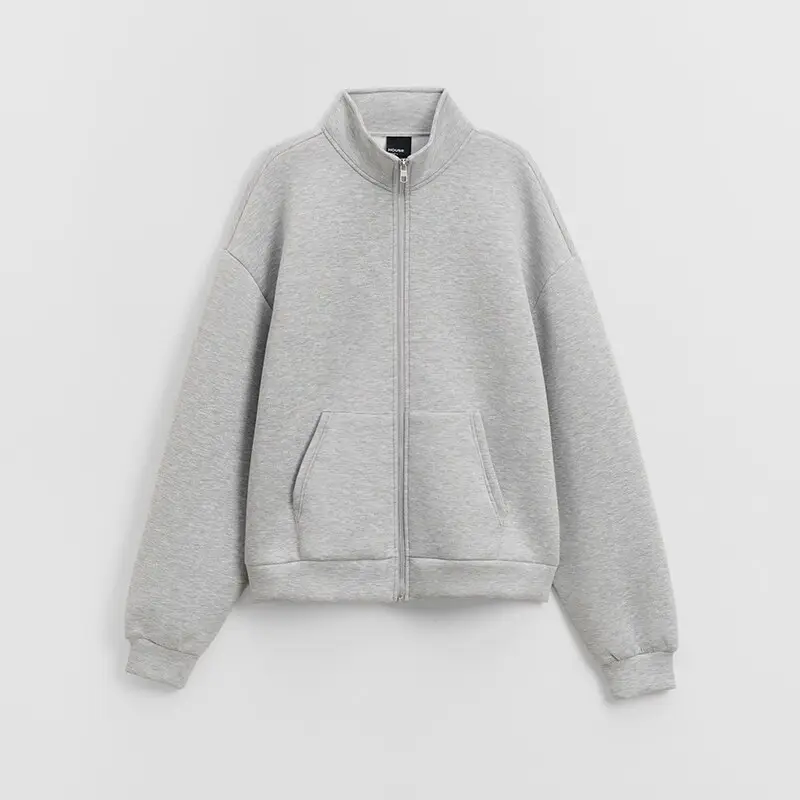 Felpa apribile con collo alla coreana