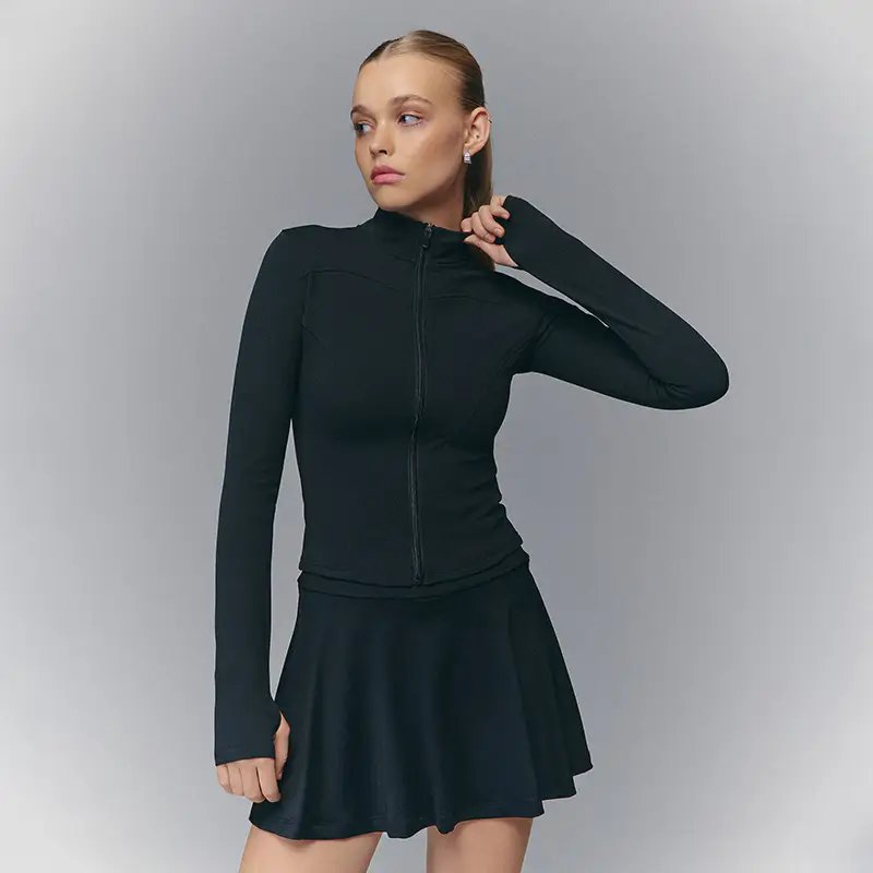 Felpa apribile con collo alla coreana