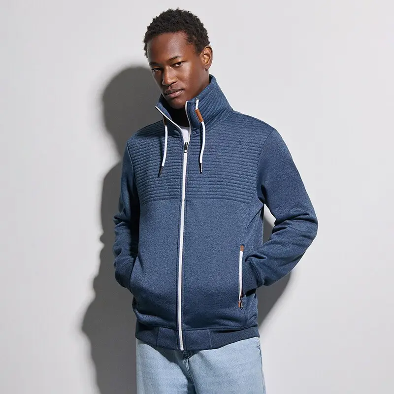 Felpa apribile con collo alla coreana