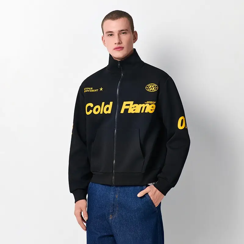 Felpa apribile con collo alla coreana