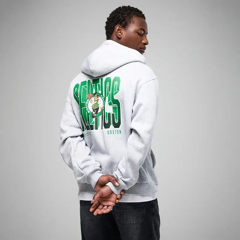 Felpa con cappuccio e stampa Boston Celtics
