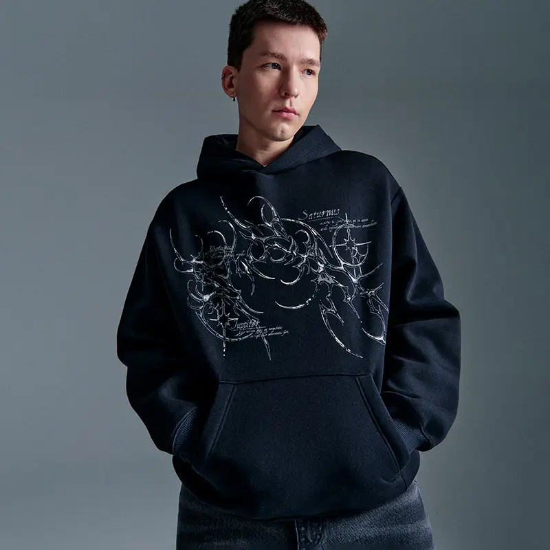 Felpa con cappuccio e stampa