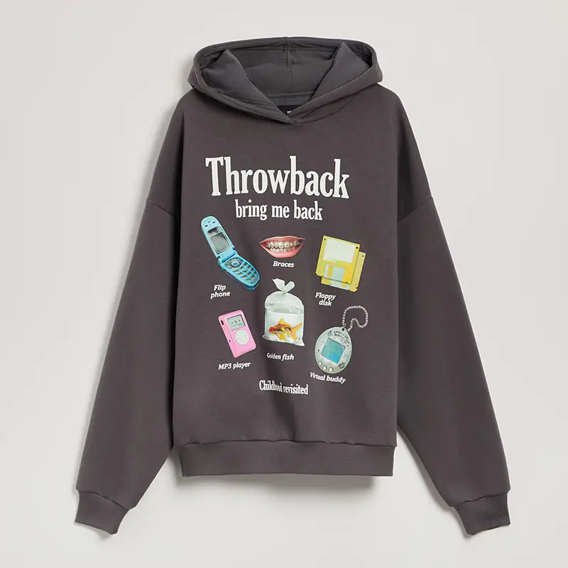 Felpa con cappuccio e stampa