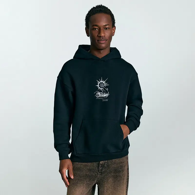 Felpa con cappuccio e stampa