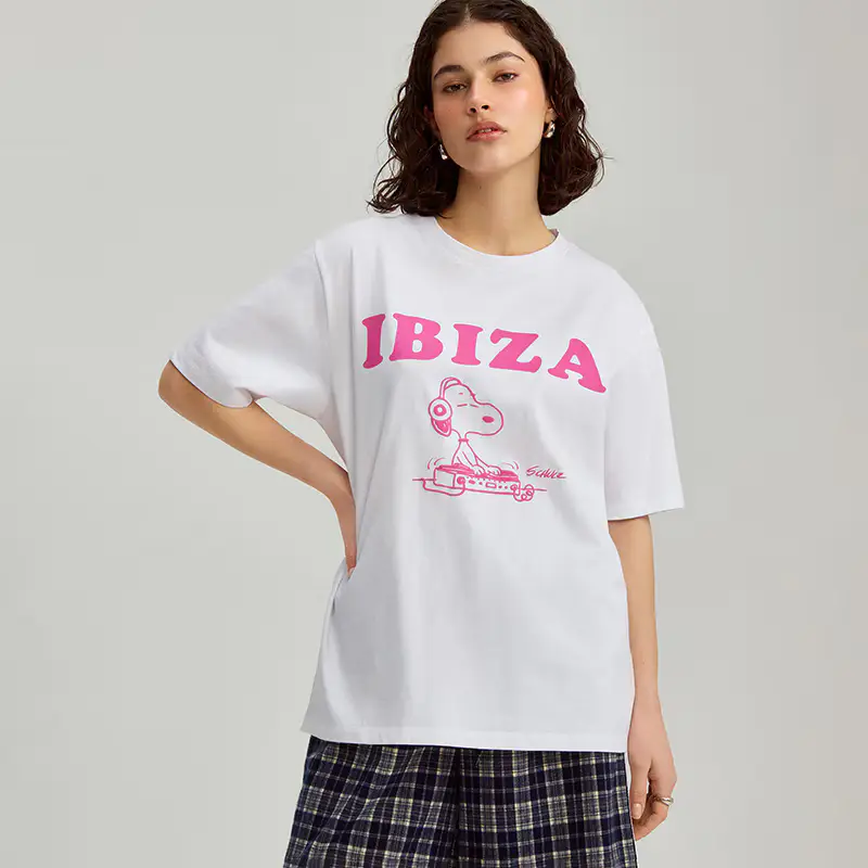 Maglietta con stampa Snoopy