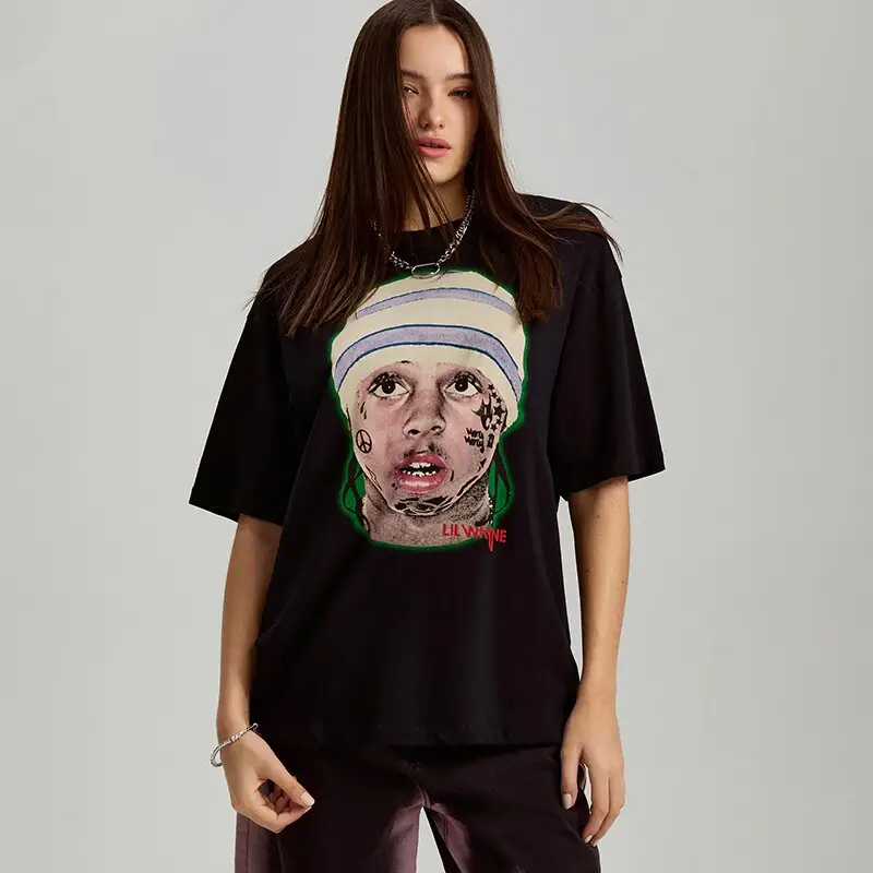 Maglietta oversize con stampa Lil Wayne