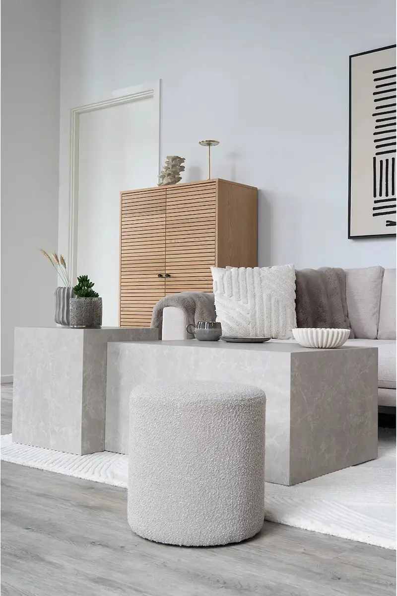 pouf Ejby 34 x 36 cm colore beige miniatura 2