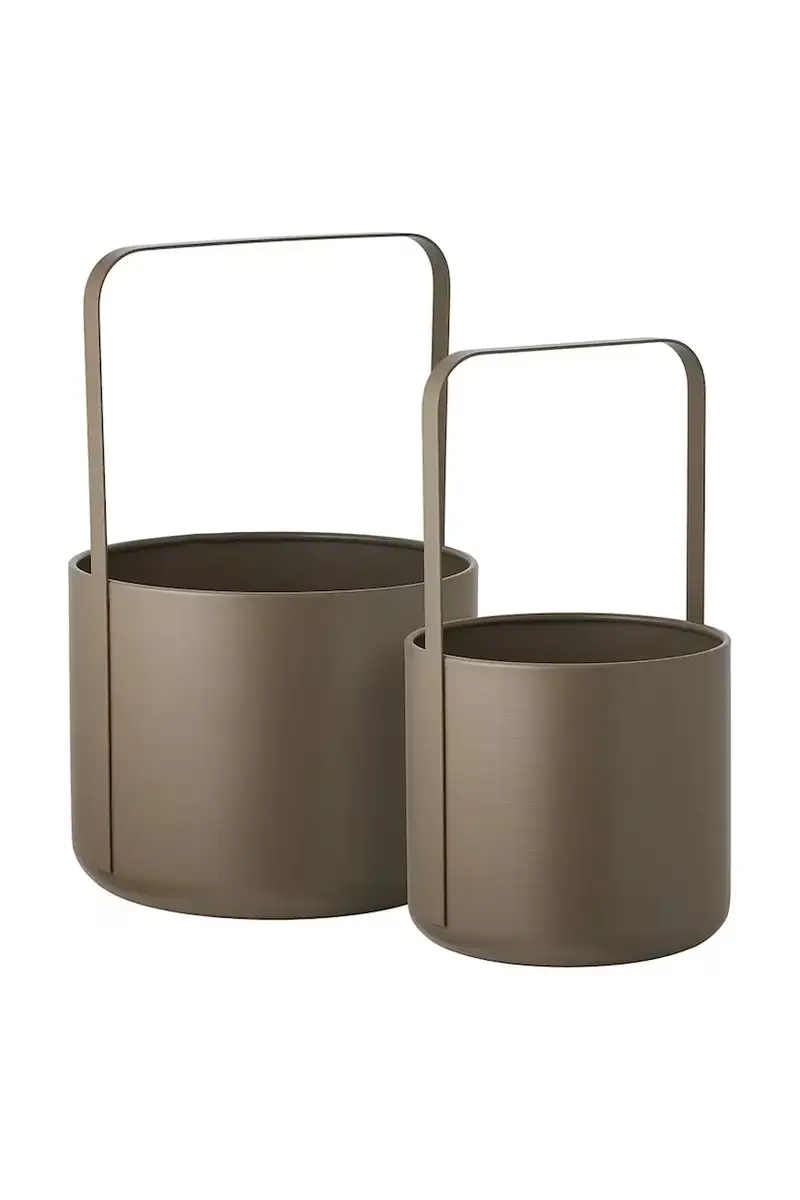 set di vasi da fiori 19 x 35 / 24,5 x 38,5 cm pacco da 2 Marrone