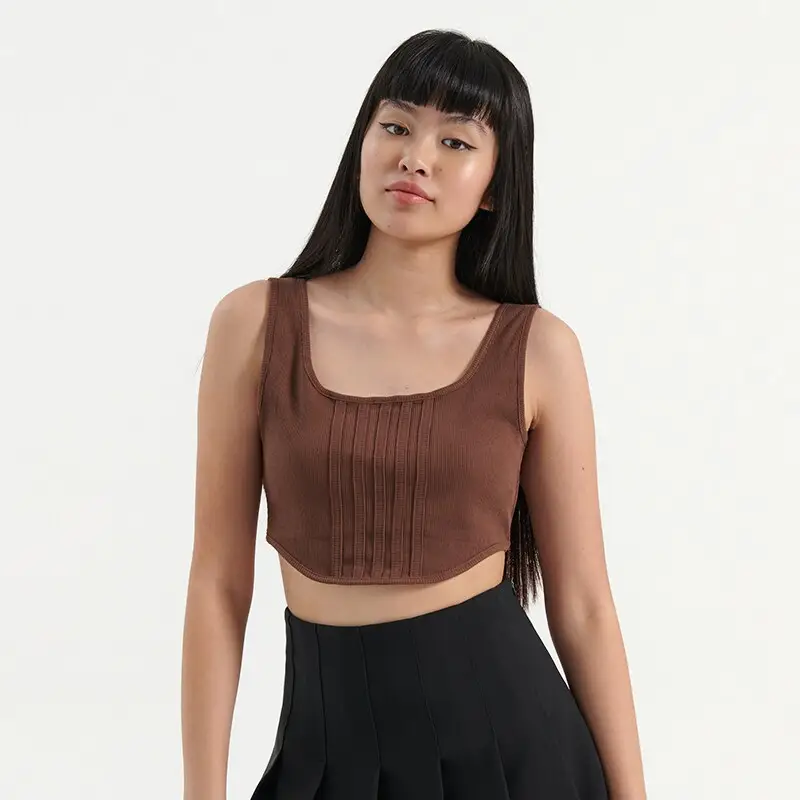 Top corto scollo quadrato