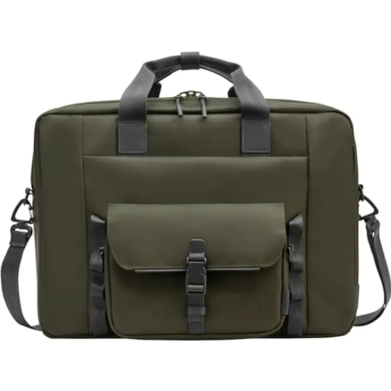 HP Borsa Modulare per Notebook fino a 15.6", 3 Prodotti in 1, Tasche Interne e Esterne, Vani Imbottiti, Resistente all'Acqua, Tracolla Removibile, Creata con Materiale Riciclato, Grigia/Verde