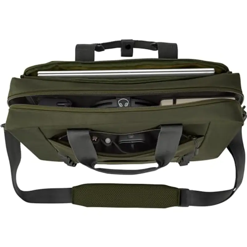 HP Borsa Modulare per Notebook fino a 15.6", 3 Prodotti in 1, Tasche Interne e Esterne, Vani Imbottiti, Resistente all'Acqua, Tracolla Removibile, Creata con Materiale Riciclato, Grigia/Verde miniatura 2