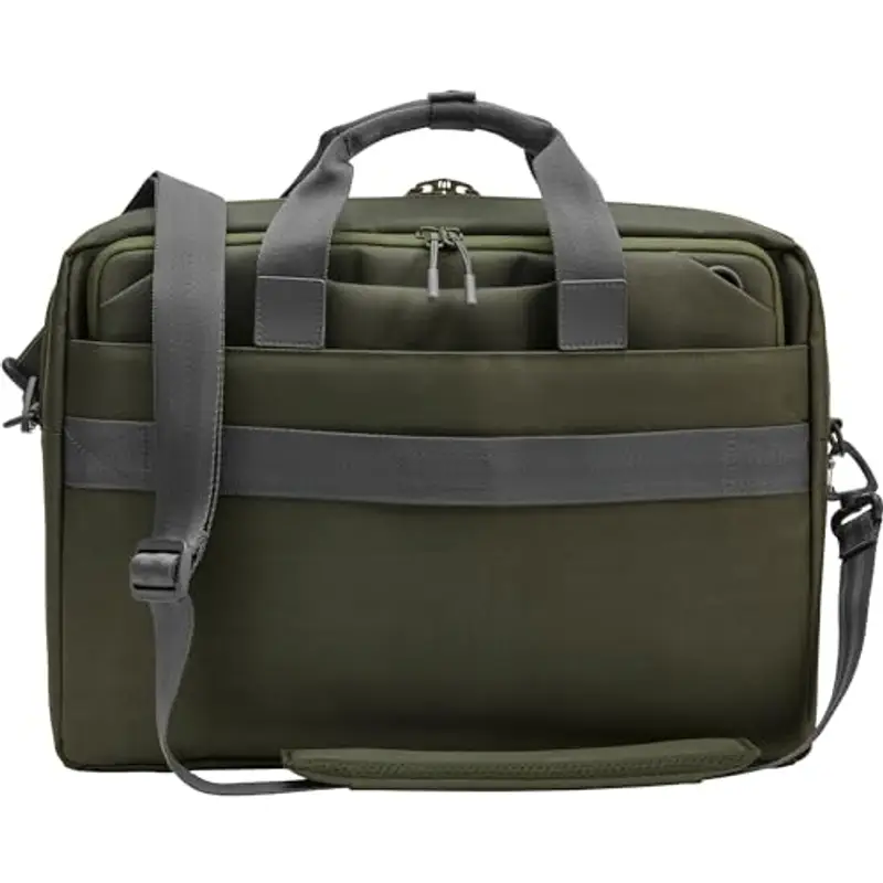 HP Borsa Modulare per Notebook fino a 15.6", 3 Prodotti in 1, Tasche Interne e Esterne, Vani Imbottiti, Resistente all'Acqua, Tracolla Removibile, Creata con Materiale Riciclato, Grigia/Verde miniatura 3