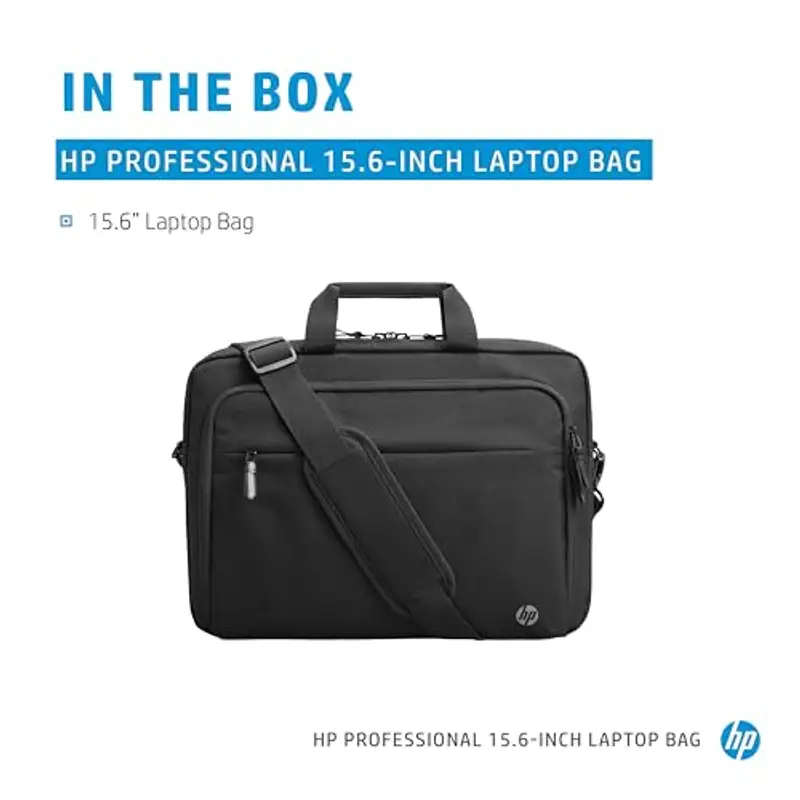 HP Professional, Borsa per Notebook fino a 15.6", Creata con Materiale Riciclato, Tasche Interne e Esterne, Vani Imbottiti, Resistente all'Acqua, Tracolla Removibile, Nera miniatura 2