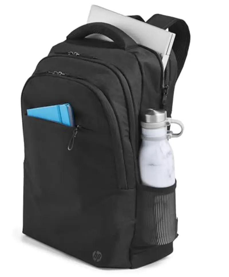 HP Professional, Zaino per Laptop fino a 17, 3 Pollici, Tasche Interne per Accessori, Tasca Esterna Portabottiglie, Cerniera Rinforzata, Realizzato con materiali resistenti all'acqua, Nero miniatura 3