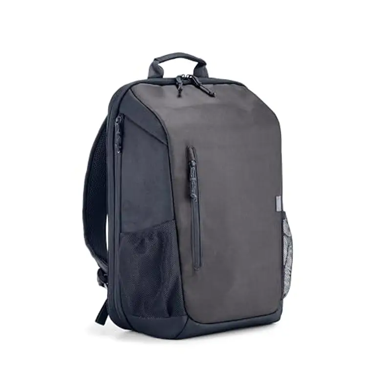 HP Travel, Zaino per Notebook da 15.6”, Creato con Materiale Riciclato, Scomparto per Computer e Tablet, Tasche Interne Imbottite, Impermeabile, 18 Litri Espandibili fino a 21, Grigio Scuro