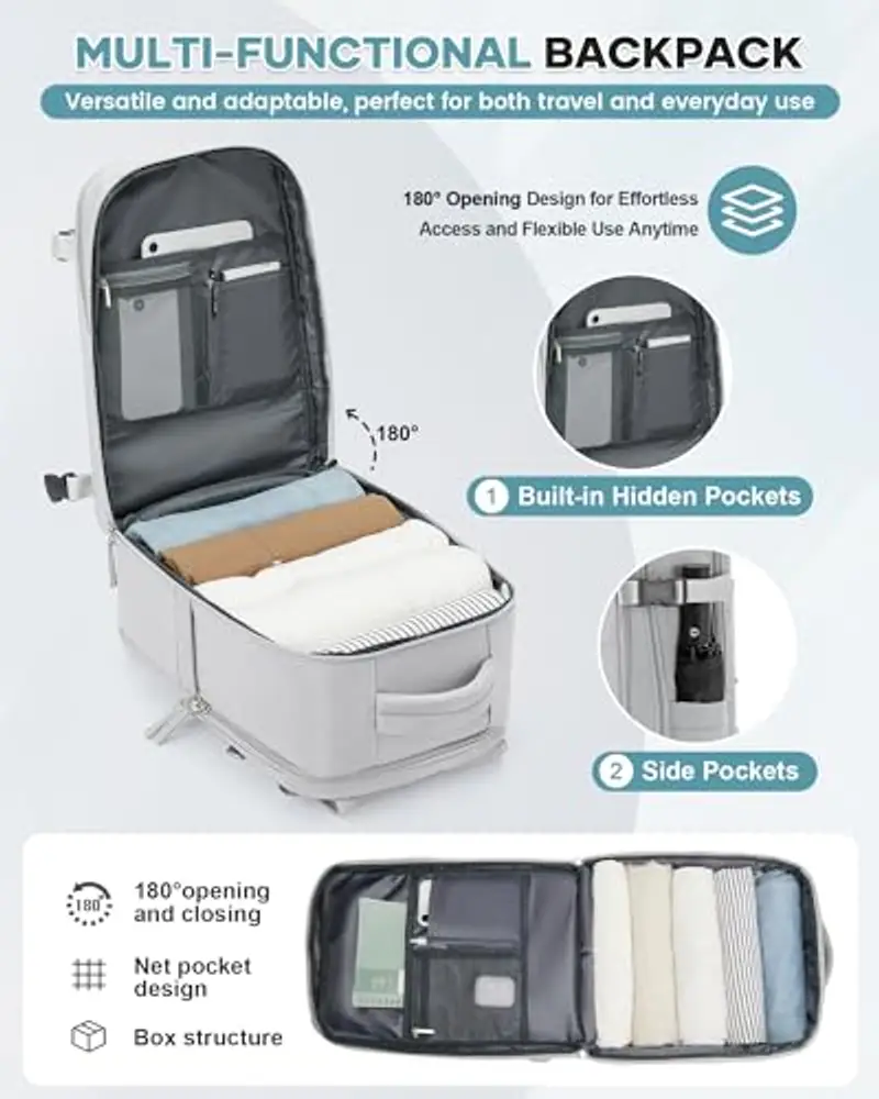 HPLQQ Zaino da viaggio Uomo Grigio 1919368 miniatura 3