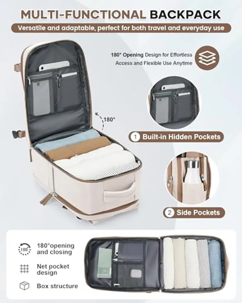 HPLQQ Zaino da viaggio Uomo Marrone 1919367 miniatura 3