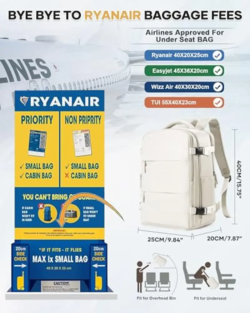 HPLQQ Zaino da viaggio Uomo Beige 1919370 miniatura 2