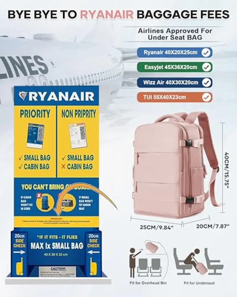 HPLQQ Zaino da viaggio Uomo Rosa 1919384 miniatura 2