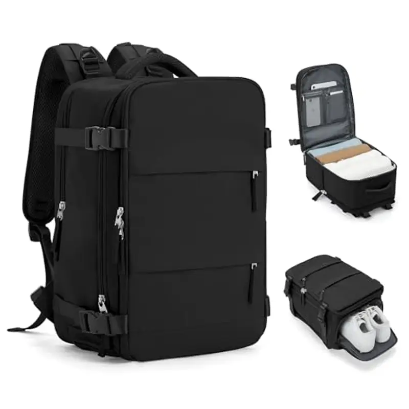 HPLQQ Zaino da viaggio Uomo Nero 1990895