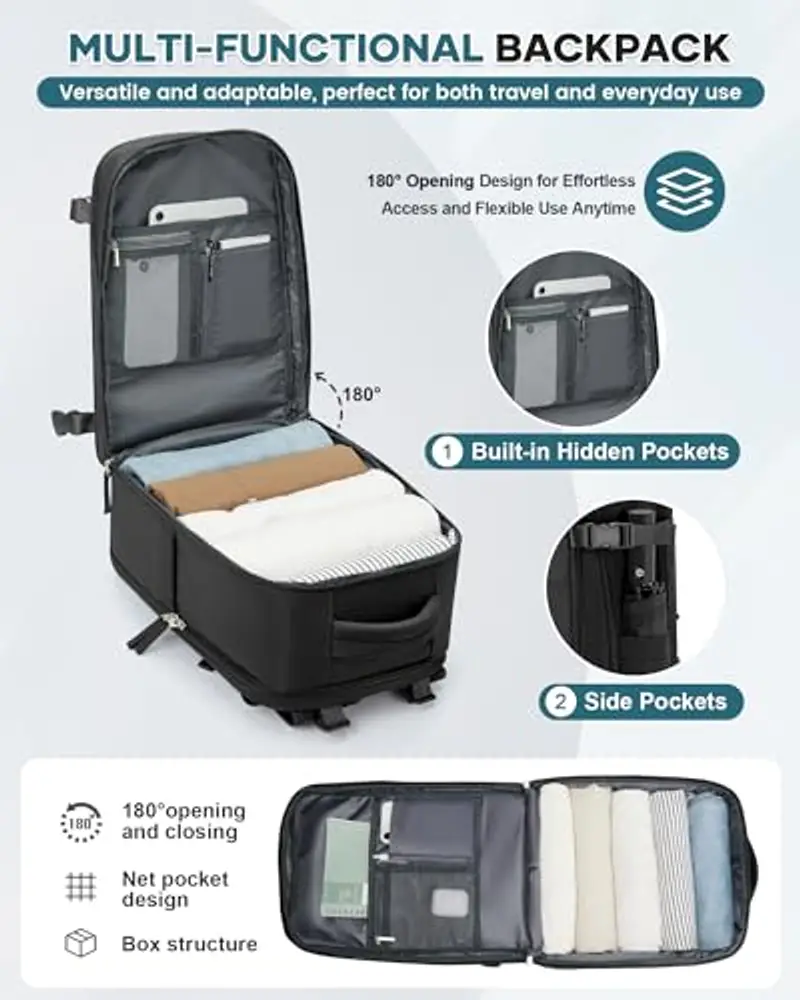 HPLQQ Zaino da viaggio Uomo Nero 1990895 miniatura 3