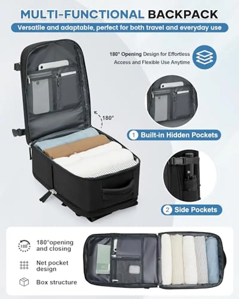 HPLQQ Zaino da viaggio Uomo Nero 1572726 miniatura 3