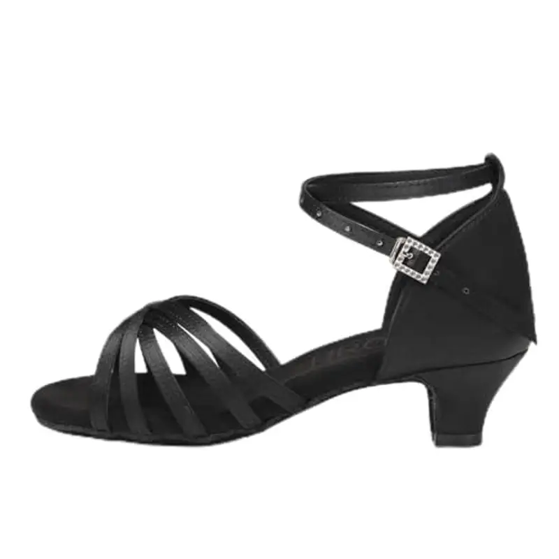 HROYL Scarpe da Ballo Latino Americano Ragazza Scarpe da Ballo Salsa Bambina con Tacco 4cm Modello