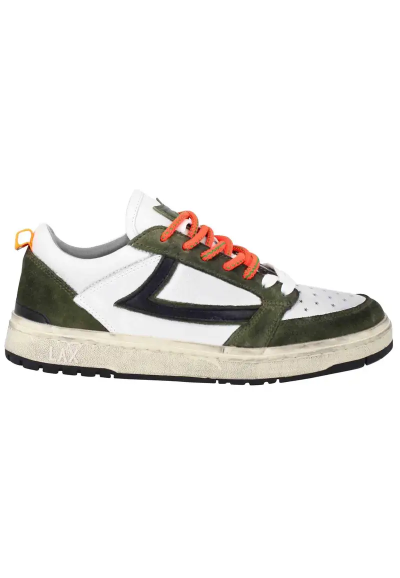 Sneakers uomo Starlight Classic in pelle bianca con riporti in pelle verde Uomo 23SHTSC008 911