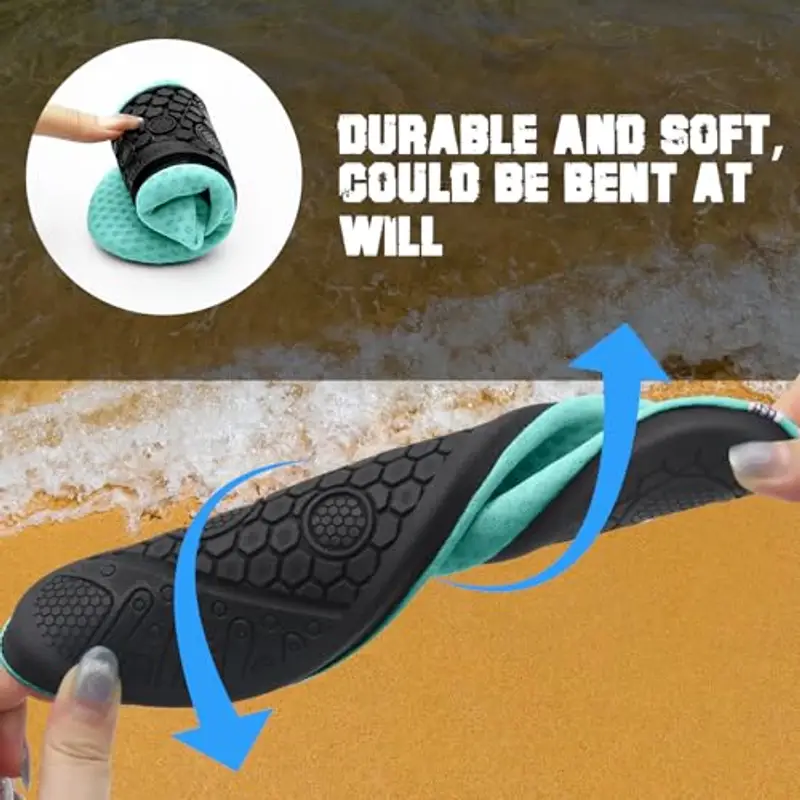 HTRTRR Aqua Scarpe da spiaggia da uomo e da donna, per sport acquatici, ad asciugatura rapida, antiscivolo, a piedi nudi, Blu marino, 42/43 EU miniatura 3