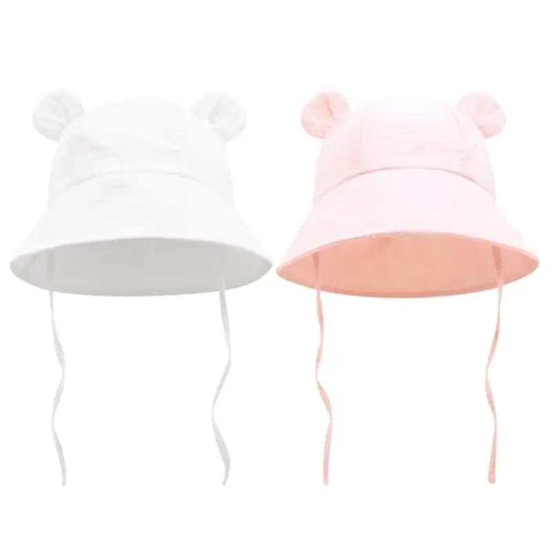 HTTDSLF 2 PCS Cappello da Sole Bambino Unisex Cappello da Sole Estivo per Ragazze Cappello Estivo per Neonato con Sottogola Regolabile