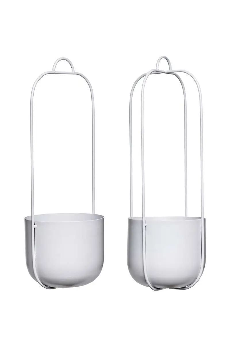 vaso da fiori da parete Lotus pacco da 2 Grigio