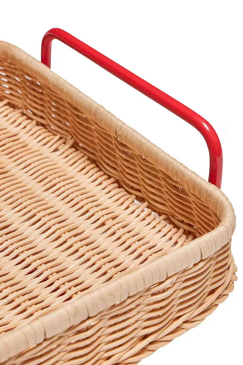 vassoio decorativo Splint 42 x 27 x 10 cm colore rosso miniatura 2