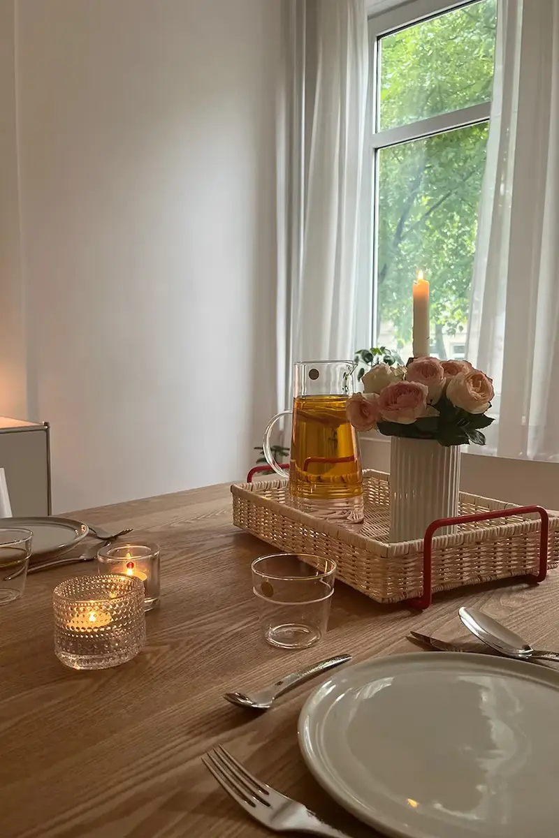 vassoio decorativo Splint 42 x 27 x 10 cm colore rosso miniatura 5