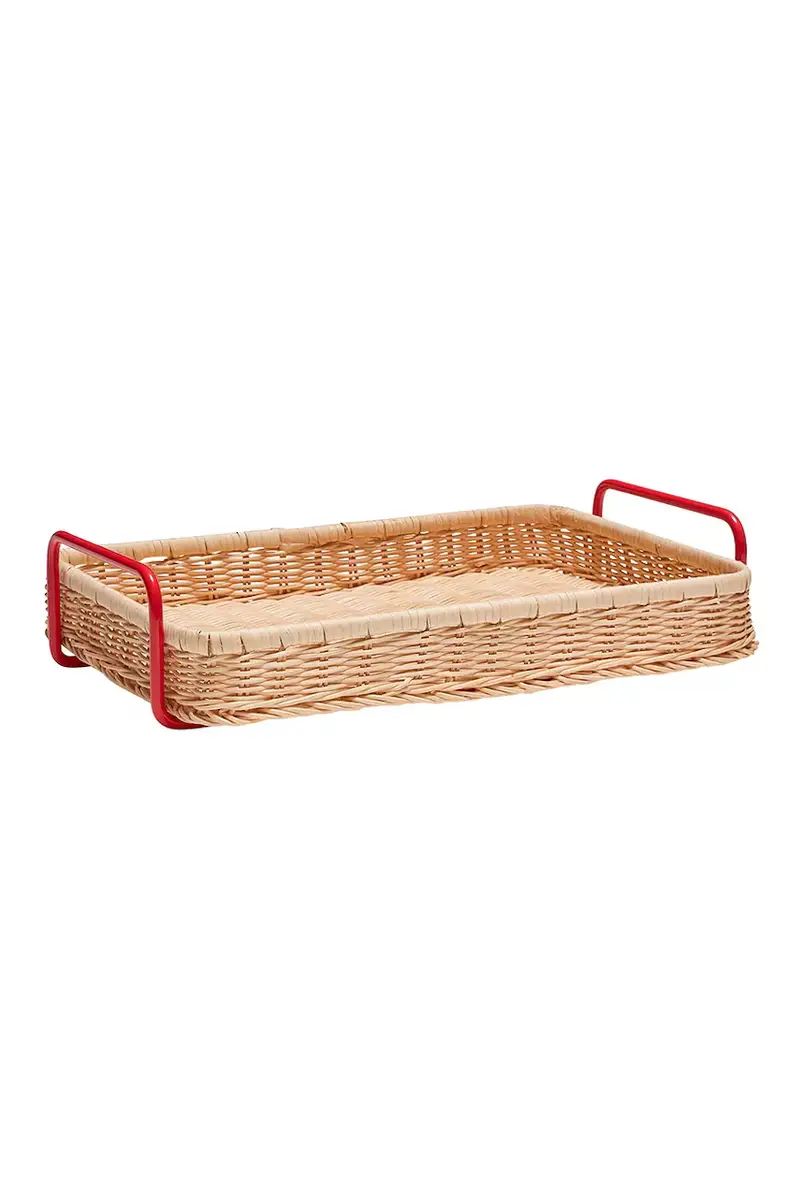 vassoio decorativo Splint 42 x 27 x 10 cm colore rosso