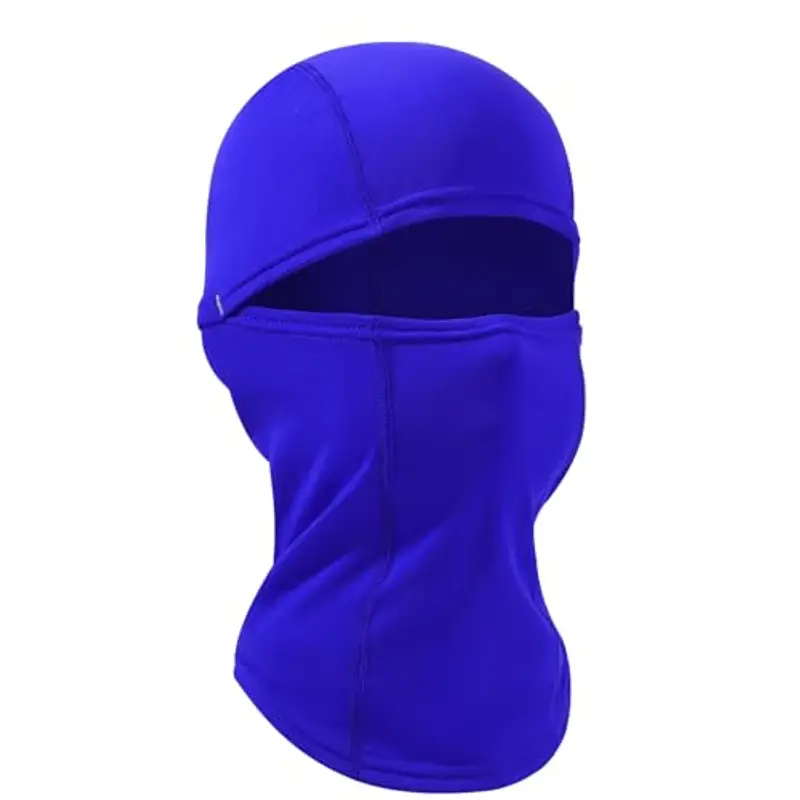 Huccik Passamontagna Invernale per Bambini, Antivento, Maschera da Sci per Ragazzi, Sciarpa Multifunzione Riscaldante Balaclava per Sciare e Andare in Bicicletta (IT, Testo, Taglia Unica, Blu Reale)