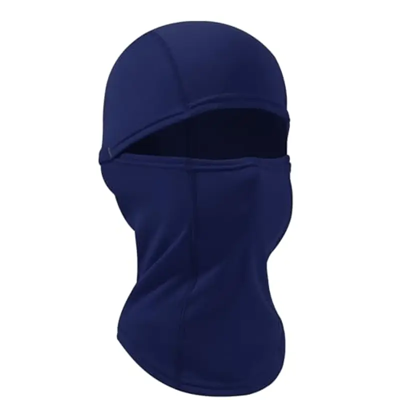 Huccik Passamontagna Invernale per Bambini, Antivento, Maschera da Sci per Ragazzi, Sciarpa Multifunzione Riscaldante Balaclava per Sciare e Andare in Bicicletta (IT, Testo, Taglia Unica, Blu Scuro)