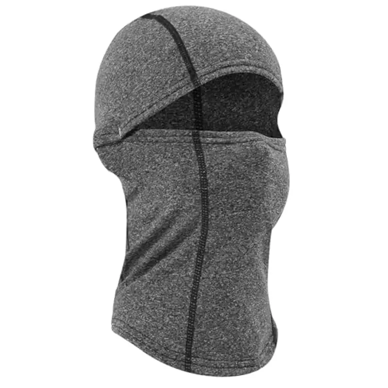 Huccik Passamontagna Invernale per Bambini, Antivento, Maschera da Sci per Ragazzi, Sciarpa Multifunzione Riscaldante Balaclava per Sciare e Andare in Bicicletta (IT, Testo, Taglia Unica, Grigio)