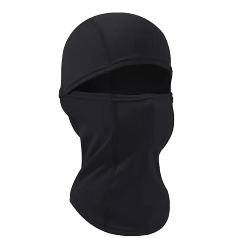 Huccik Passamontagna Invernale per Bambini, Antivento, Maschera da Sci per Ragazzi, Sciarpa Multifunzione Riscaldante Balaclava per Sciare e Andare in Bicicletta (IT, Testo, Taglia Unica, Nero)