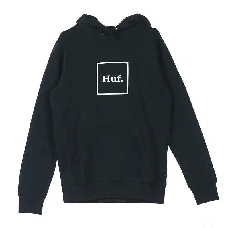 Felpa Cappuccio Uomo Box Logo Black