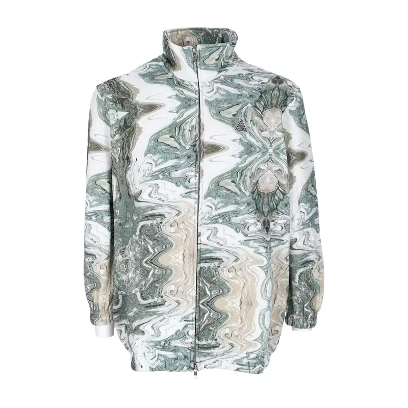 Huf Felpa Collo Alto Donna Oversized Fleece Zip Marmorizzata Verde