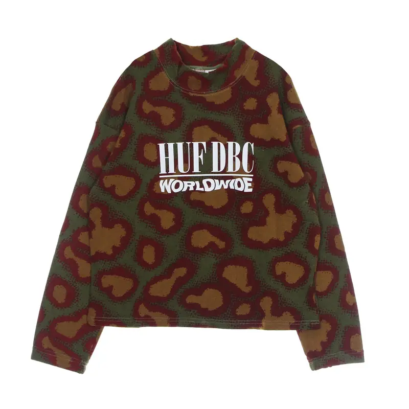 Huf Maglia Leggera Collo Alto Donna Camouflage Verde