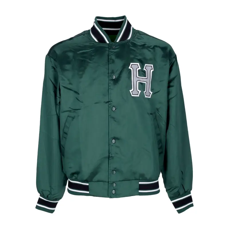 Giubbotto Bomber Uomo Crackerjack Satin Baseball Jacket Forest Green