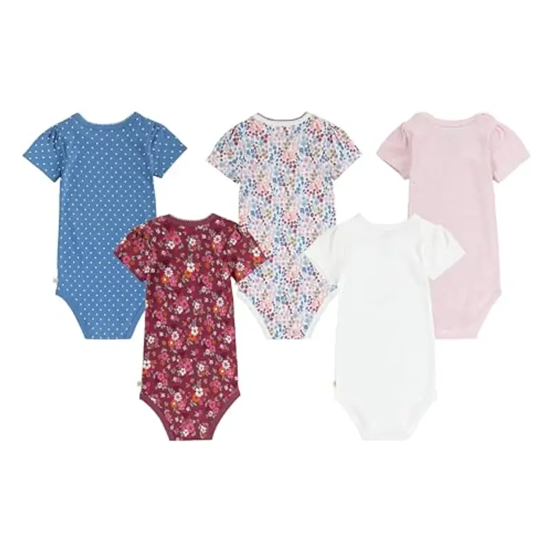 Huggies Little Hugs 5-Pack Elevated Bodysuit Undershirt, Bianco Neve, 18 Mesi (Pacco da 5) Baby Girls miniatura 2