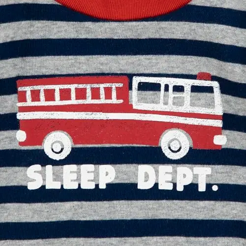 Huggies Little Hugs Huggies Snug Sleep Set (4-Pieces) Pajama, Heather Grey/Blue, 3 Anni Boy's miniatura 3