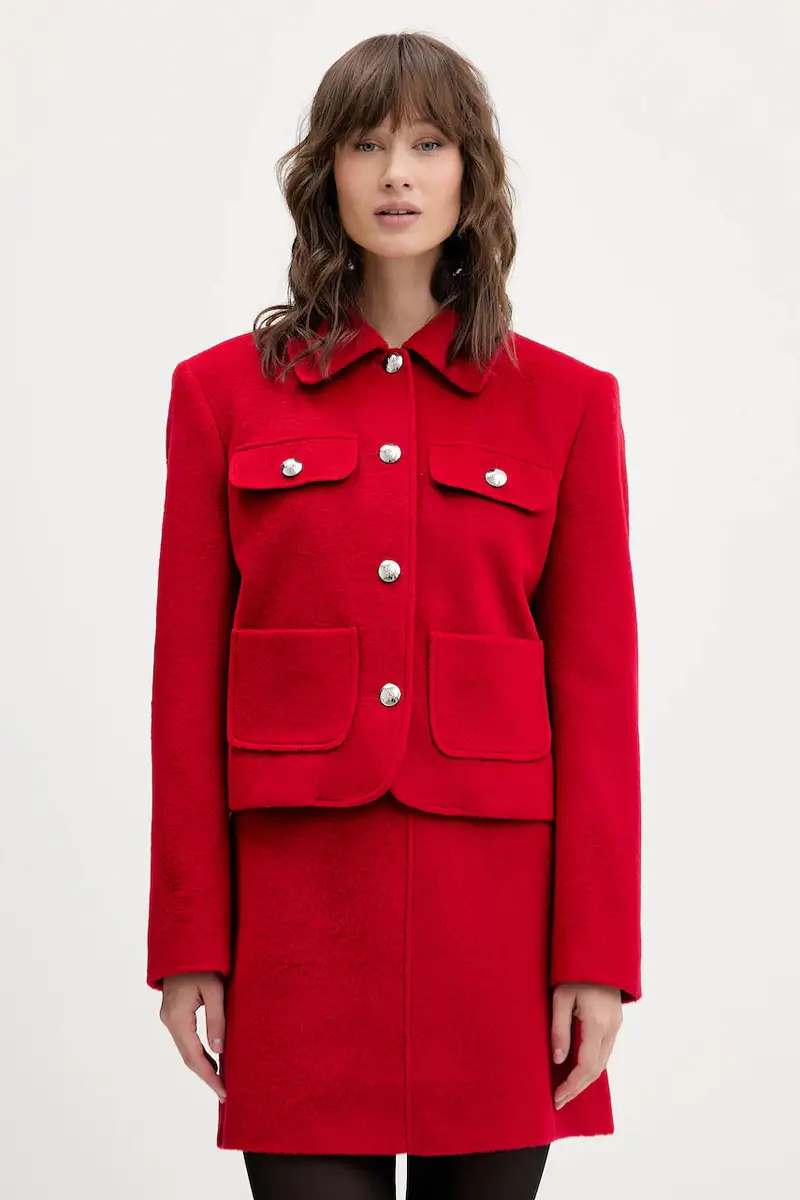 blazer con aggiunta di lana colore rosso 50547602