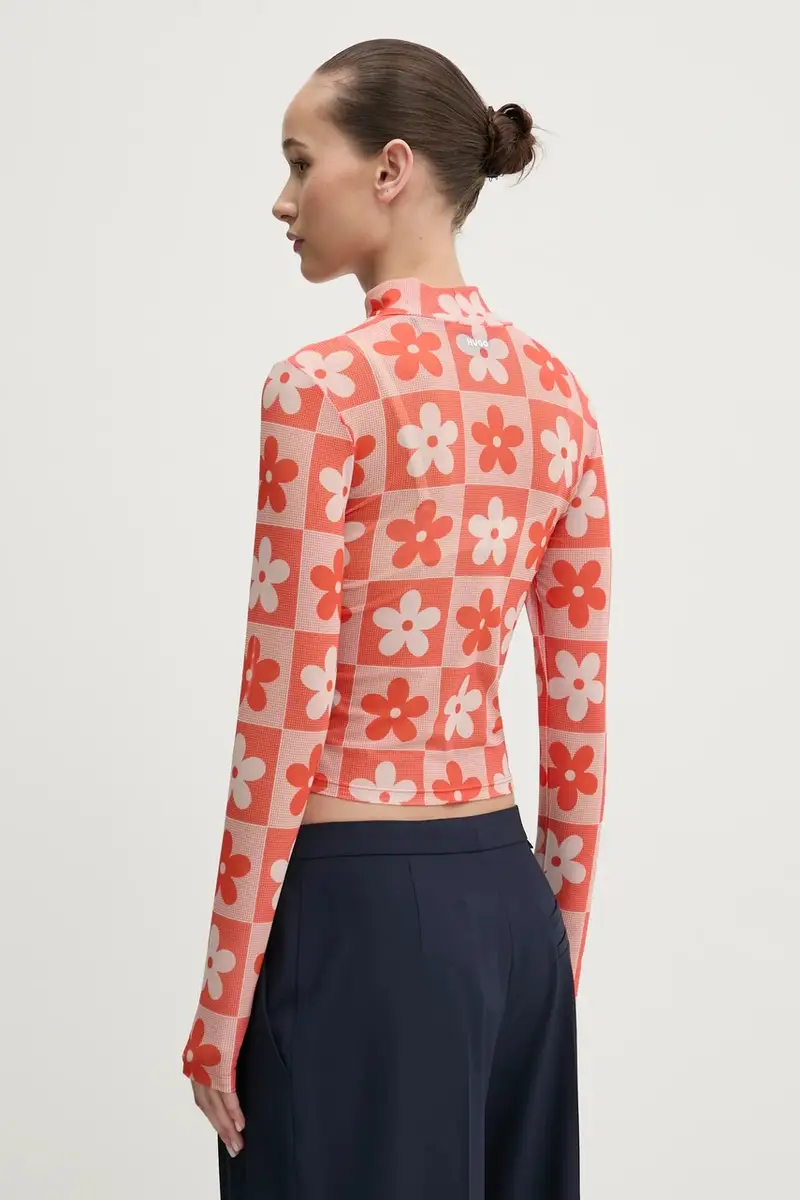 camicia a maniche lunghe donna colore arancione 50534739 miniatura 3