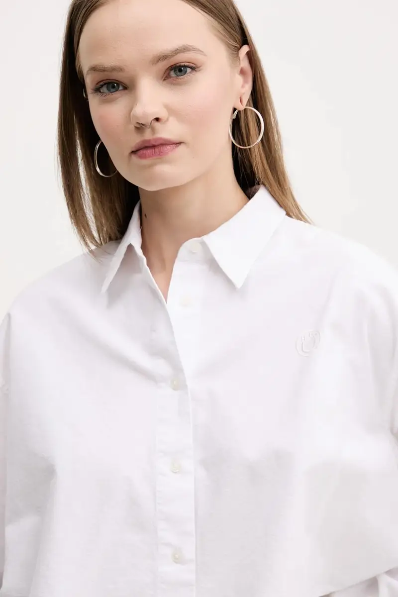 camicia in cotone donna colore bianco 50538921 miniatura 4