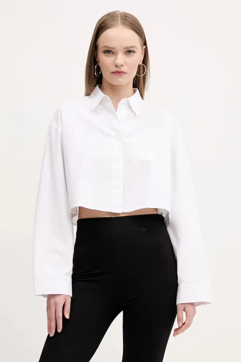 camicia in cotone donna colore bianco 50538921